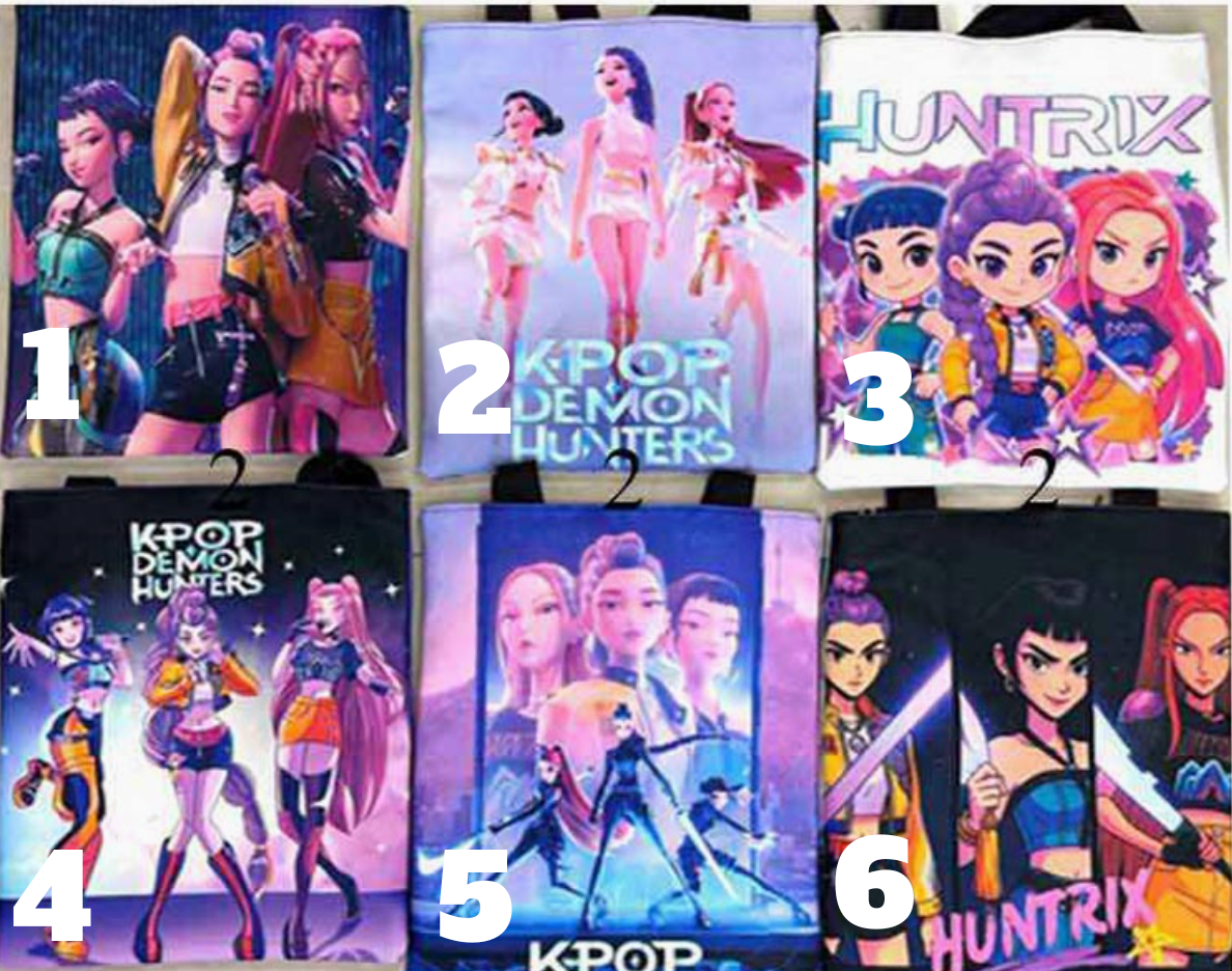 Kpop Demon Hunters Huntrix Graphic Printed Tote Bags