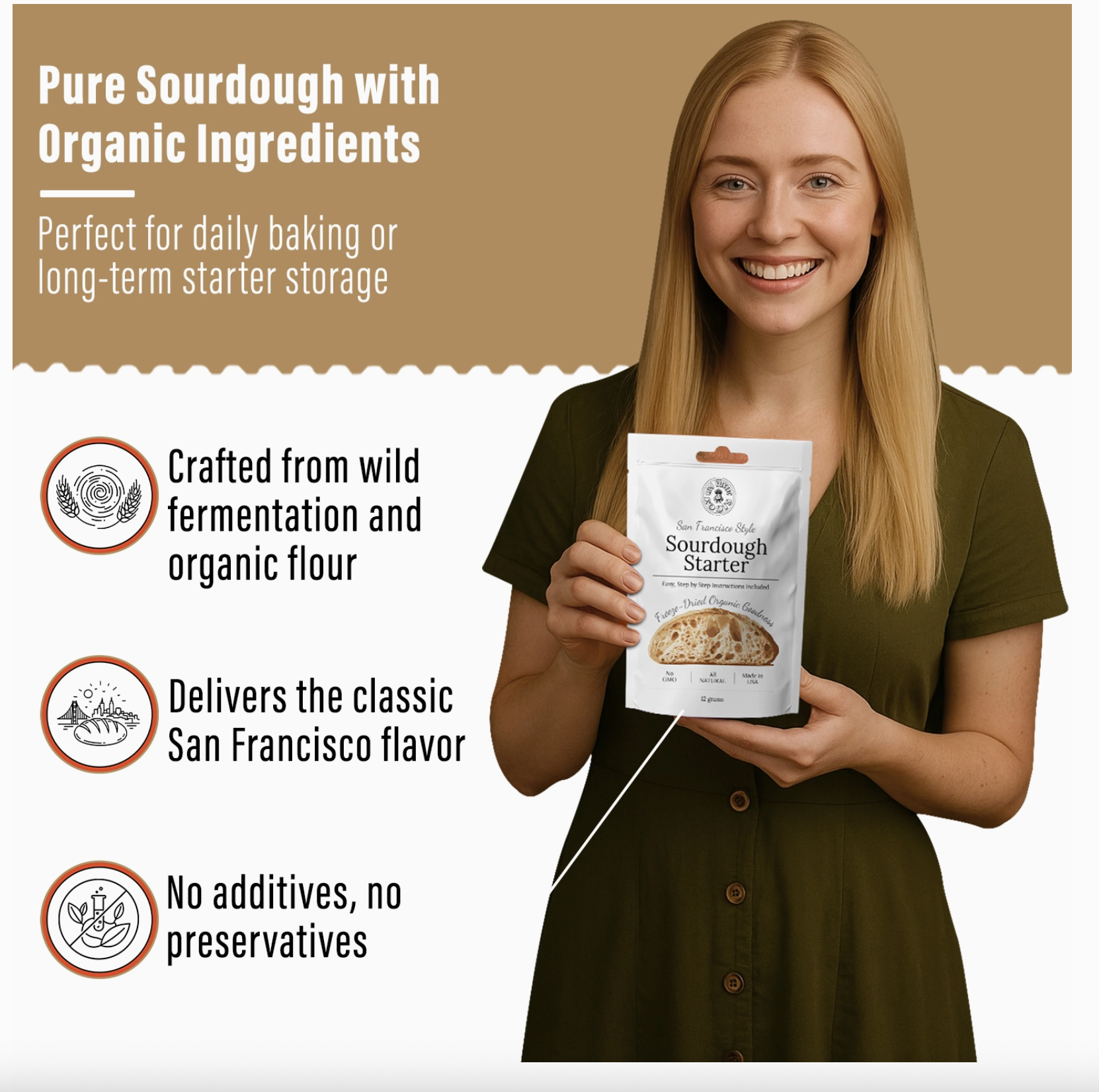 Organic Non-Gmo, Freeze Dried, Sourdough Starter