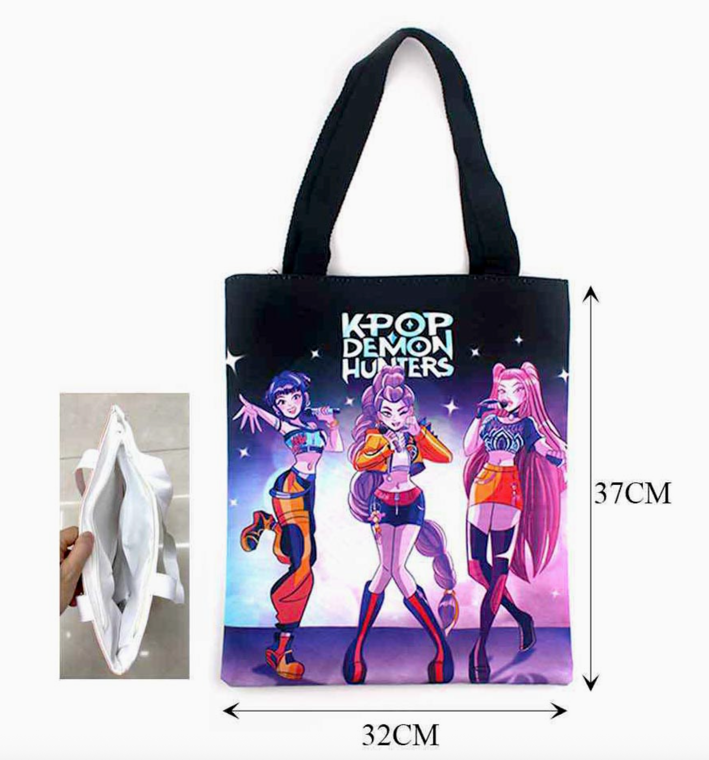 Kpop Demon Hunters Huntrix Graphic Printed Tote Bags
