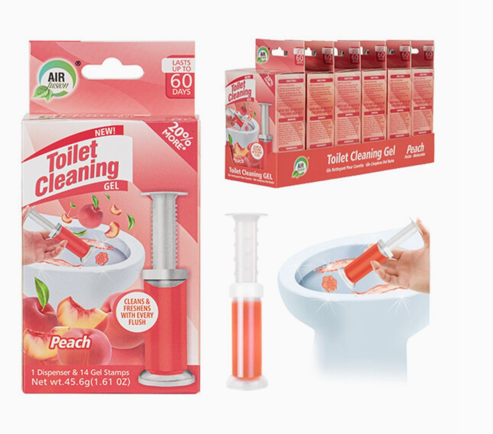 Air Fusion Toilet Cleaning Gel 1.6oz Peach