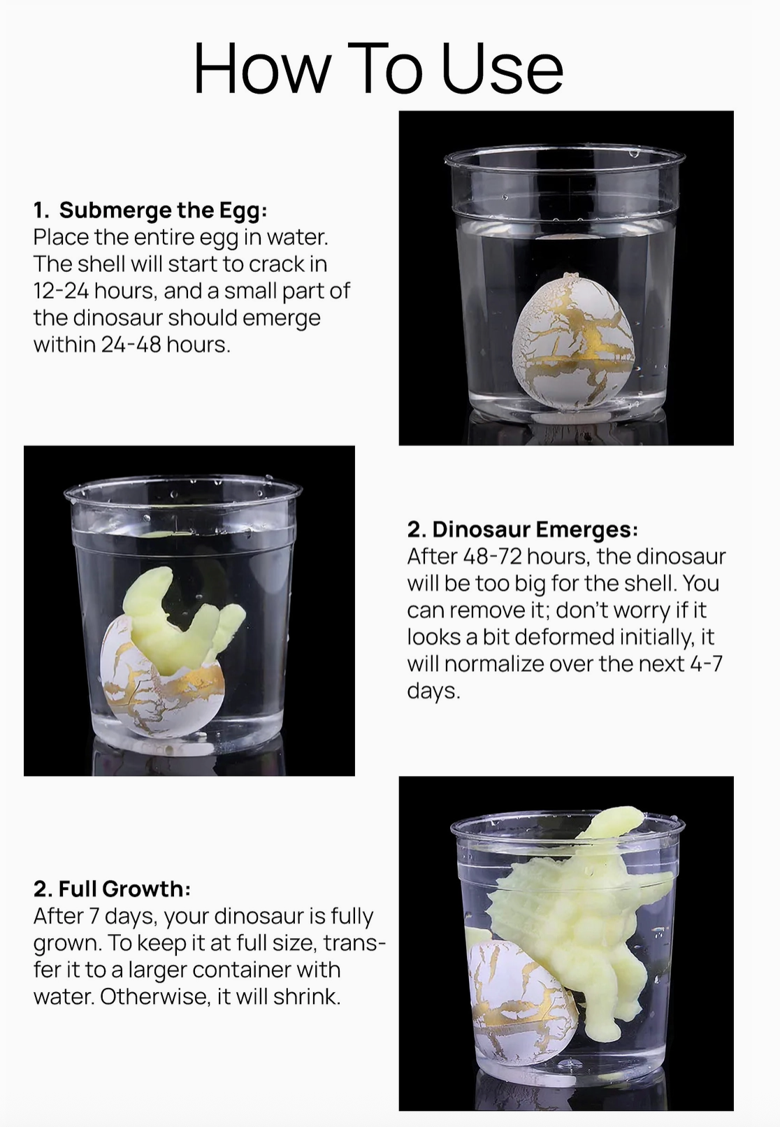Mini Dinosaur Water Grow and Hatch Egg - Mystery egg color/dino