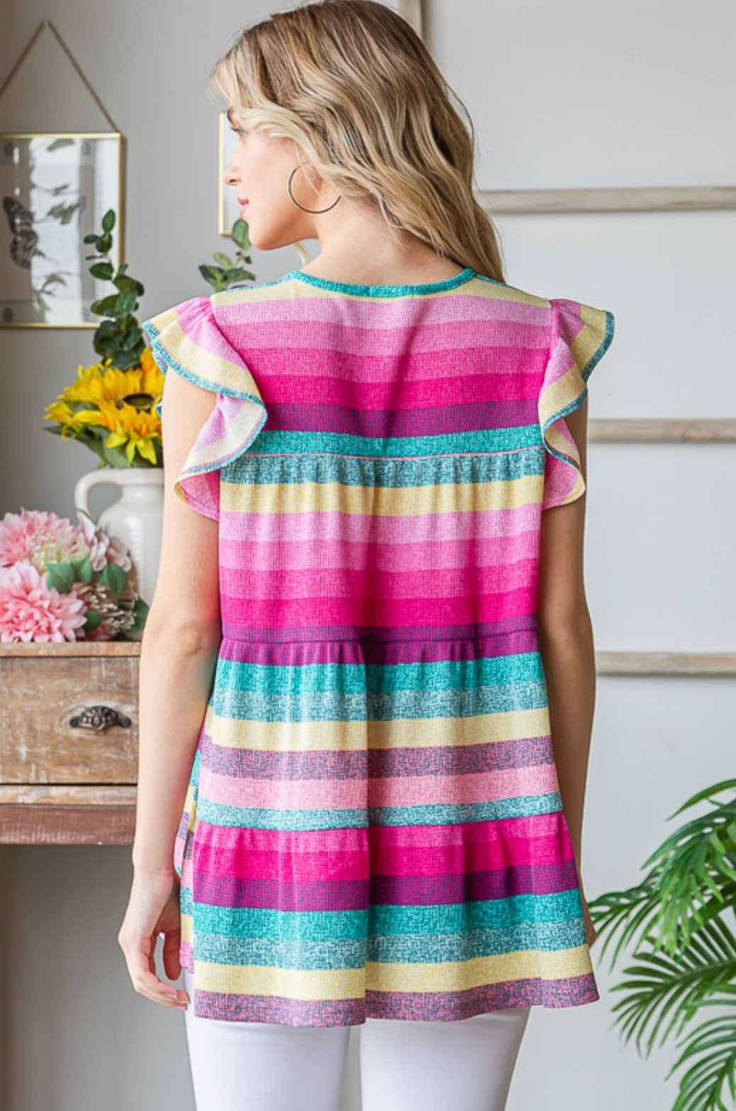 Stripe Tiered Top