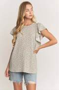 Sage Floral Top