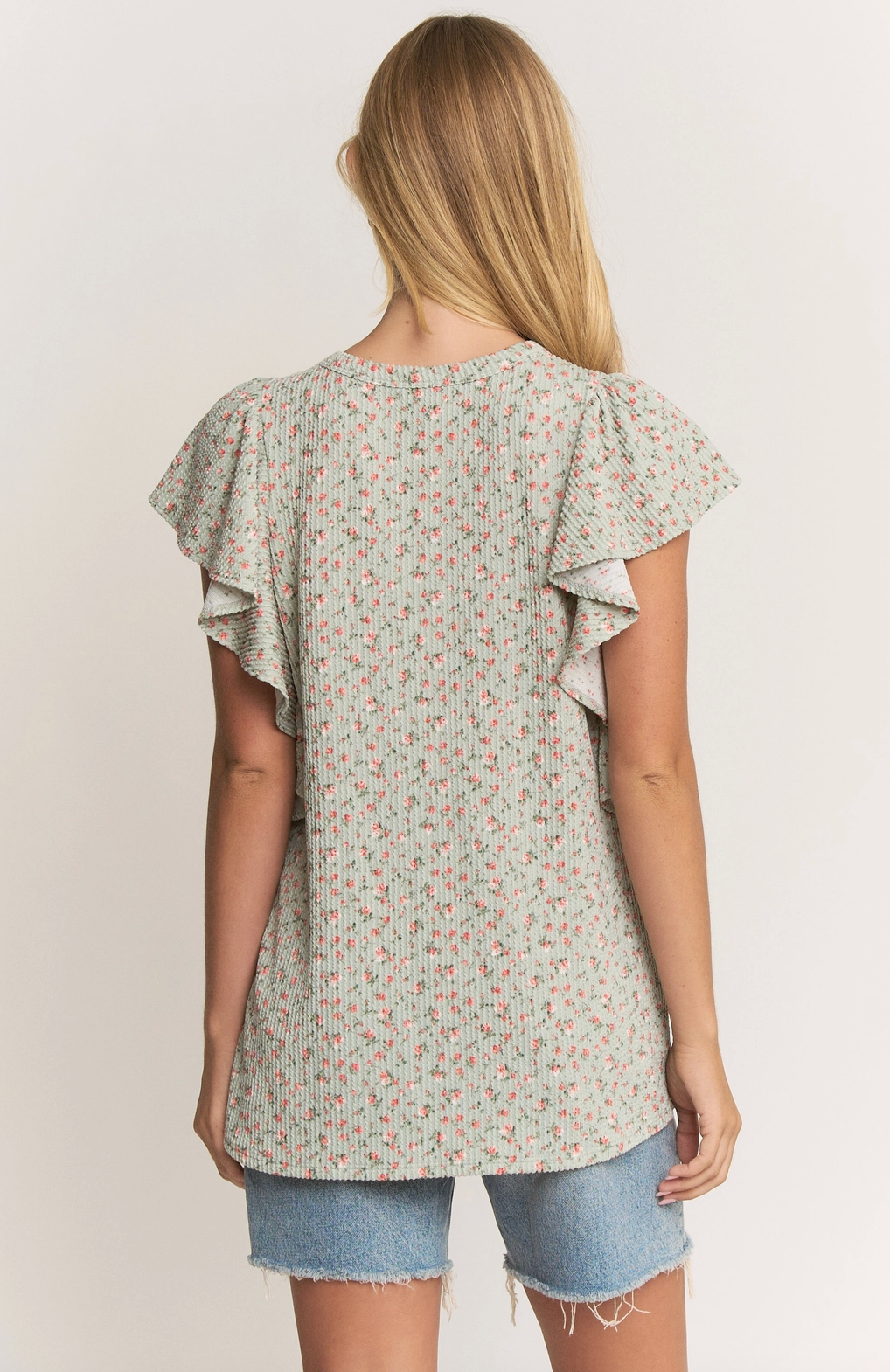 Sage Floral Top