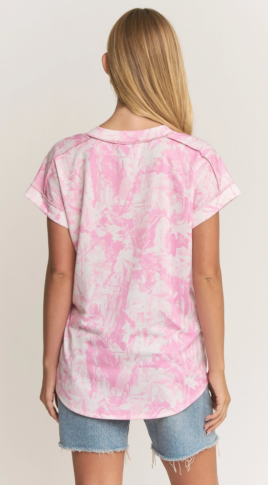 V Neck Multi Print Top