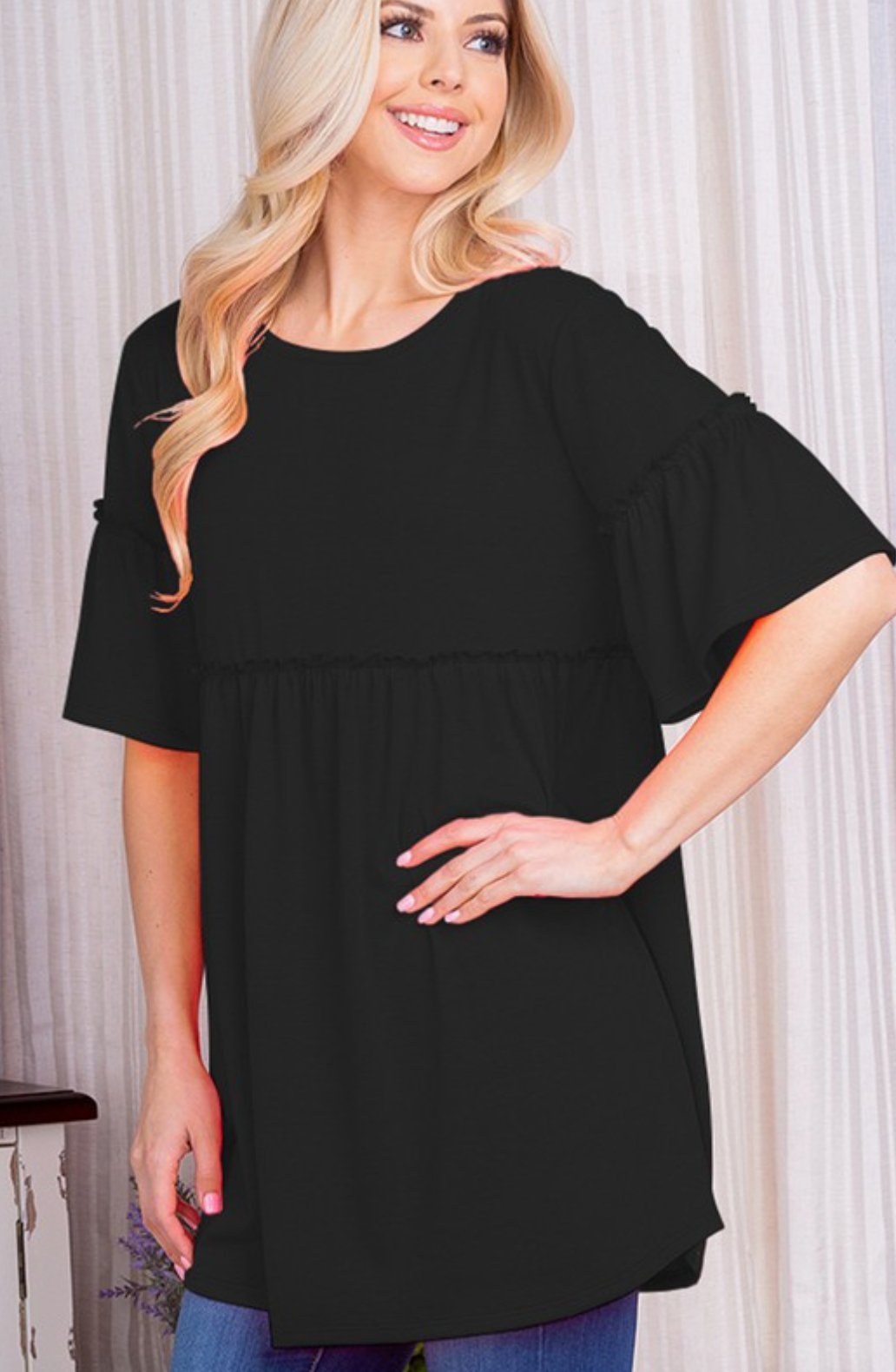 Solid Top with Ruffled