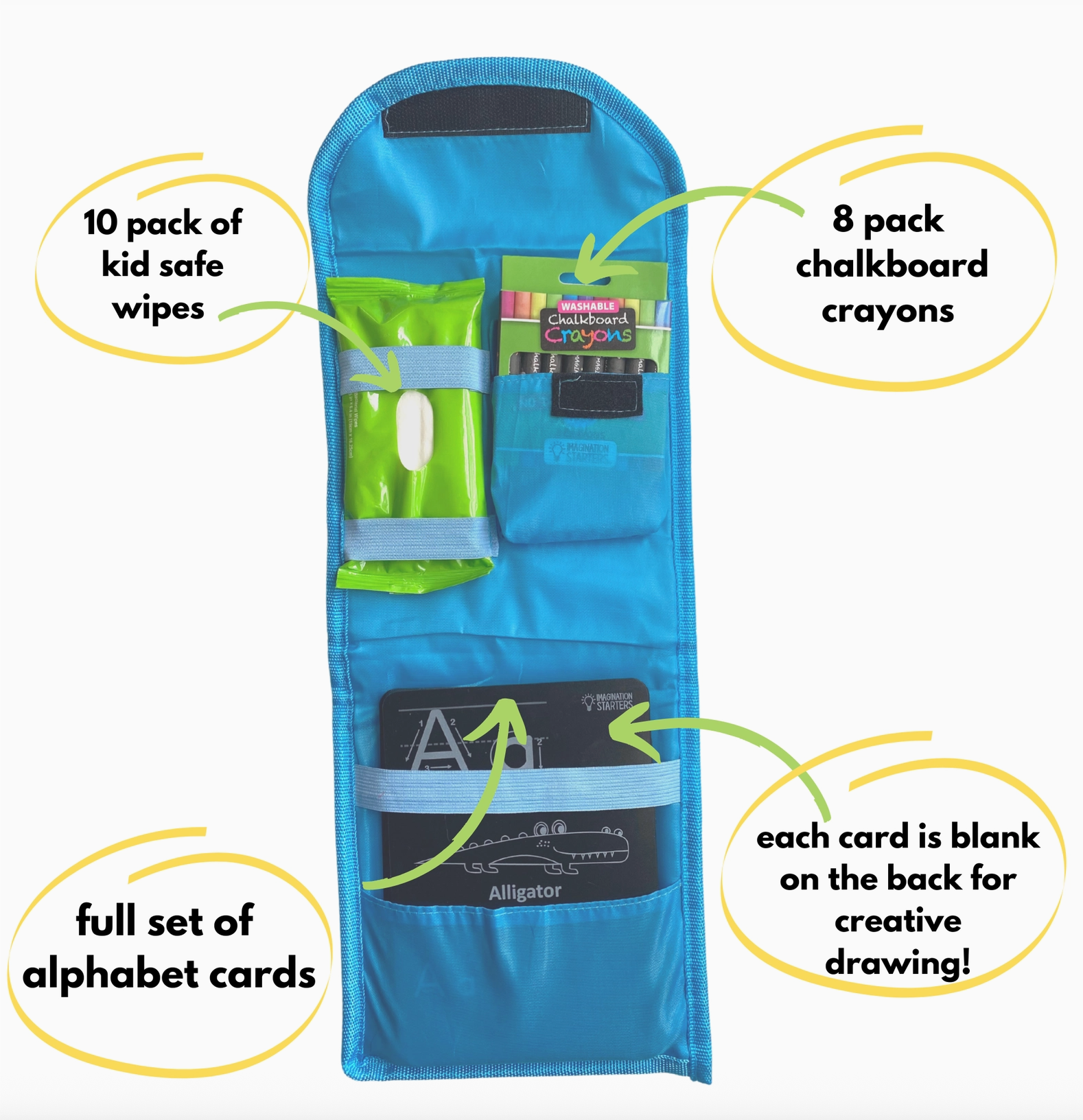 Reusable Coloring Alphabet Flash Card Go Set