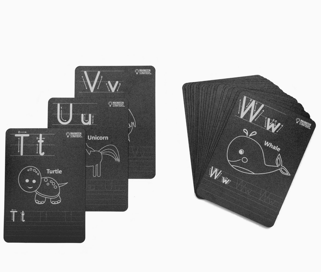 Reusable Coloring Alphabet Flash Card Go Set