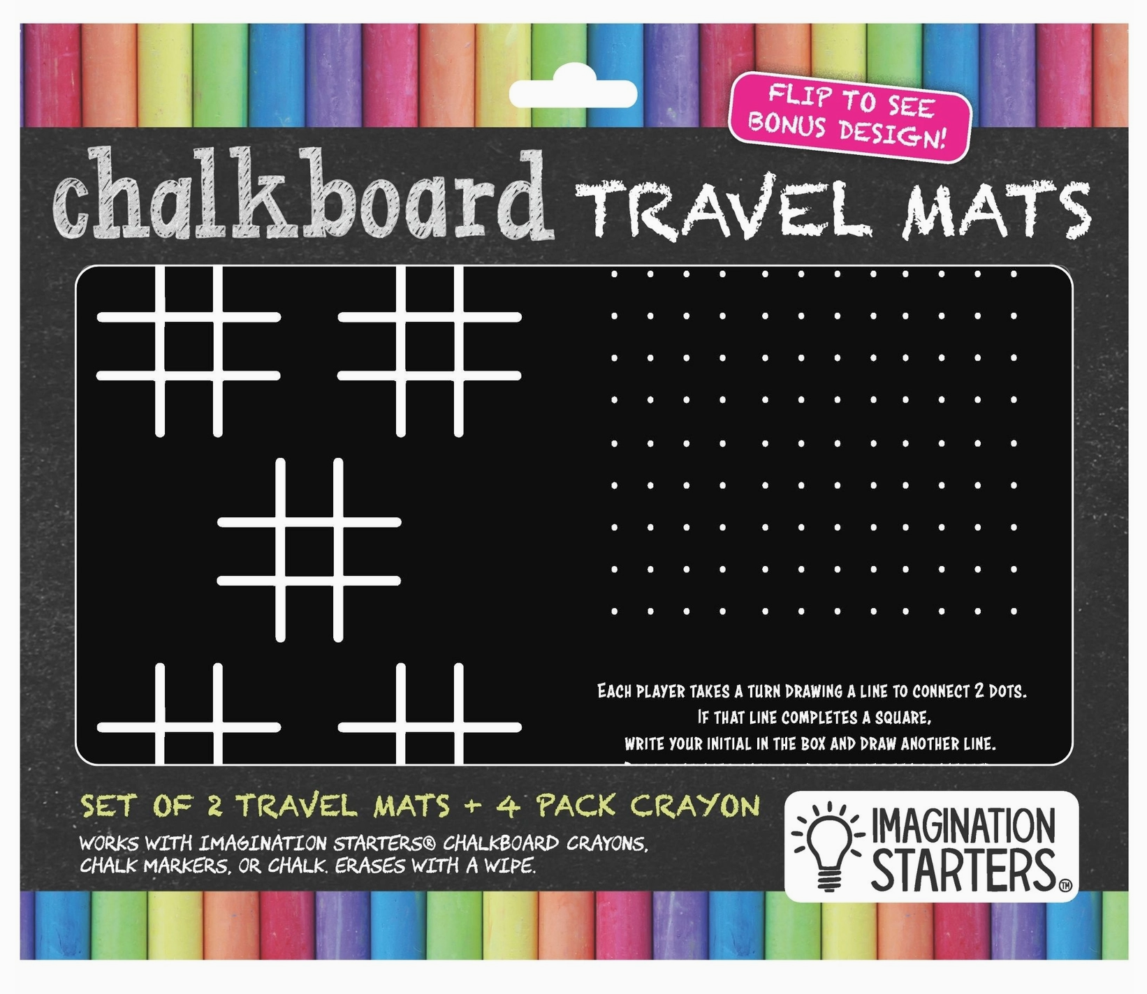 Reusable Coloring Games Travel Mat Set