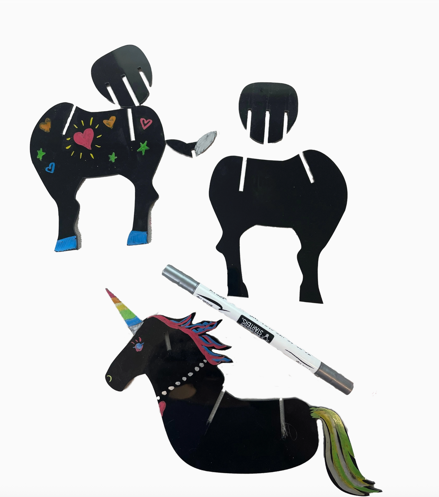 Unicorn 3D Coloring Puzzle + Markers