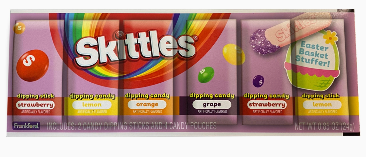 Skittles Easter Dig N Dips Strip Candy in Fruit Flavors